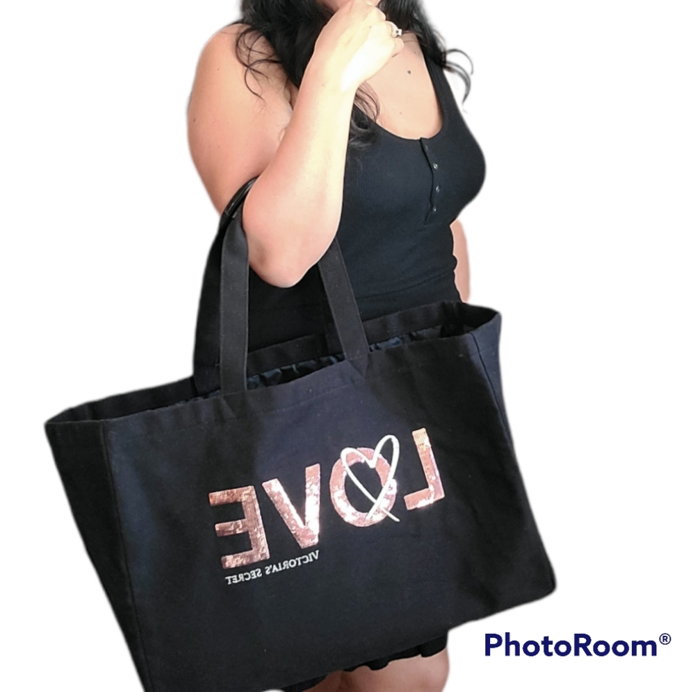 Victoria's Secret Large Jumbo sequin weekender Tote bag
